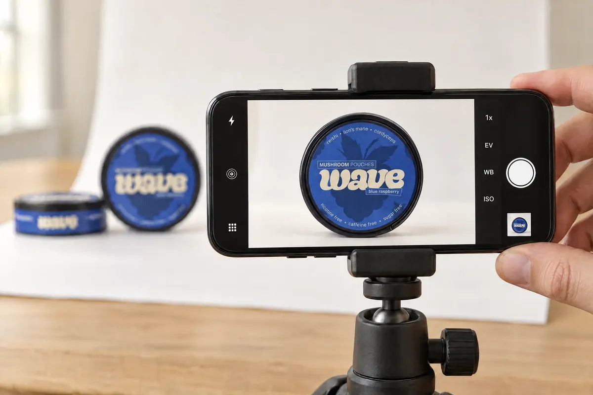Eine WAVE-Dose wird mit dem Smartphone fotografiert
