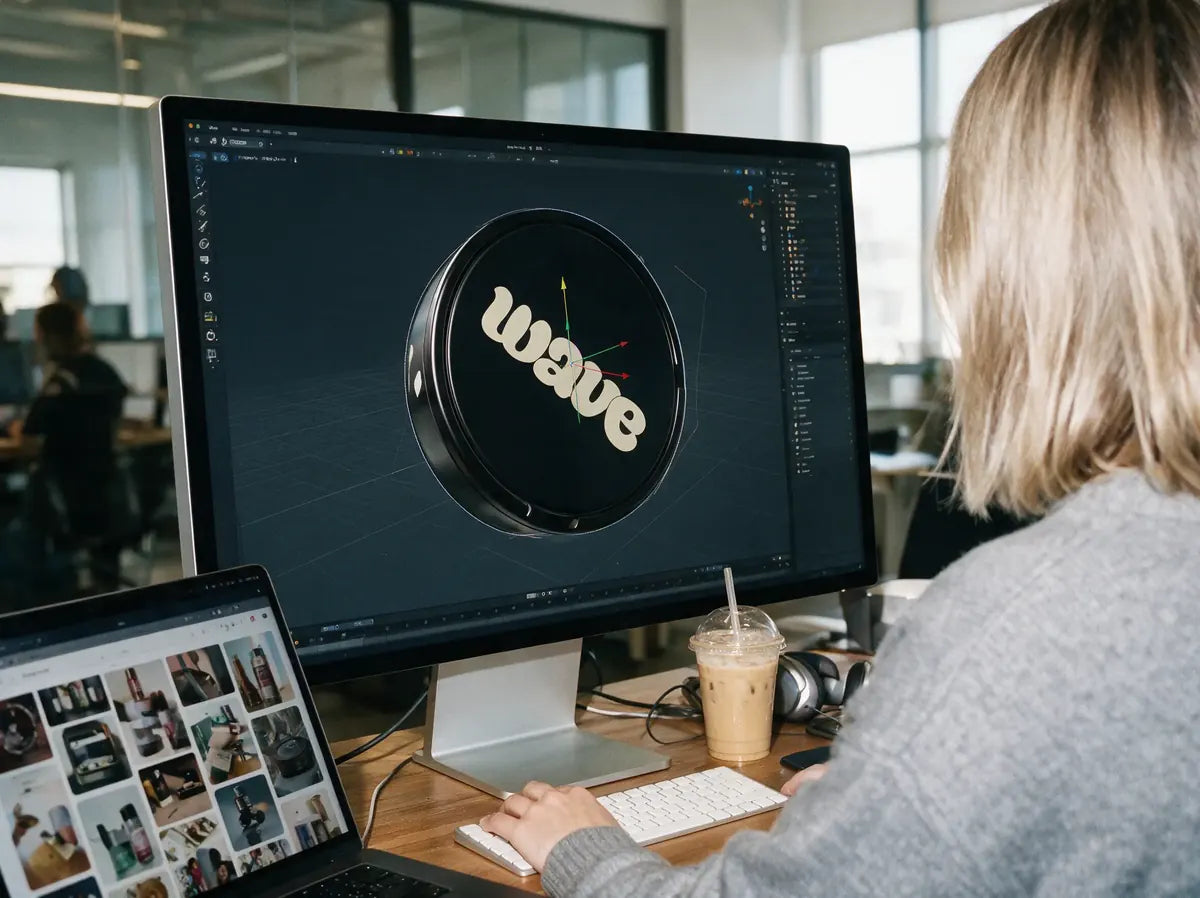 Entwurf der WAVE-Dose auf einem Computerbildschirm